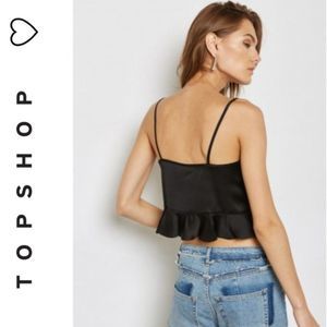 NEW TOPSHOP Cropped Ruffle Tank